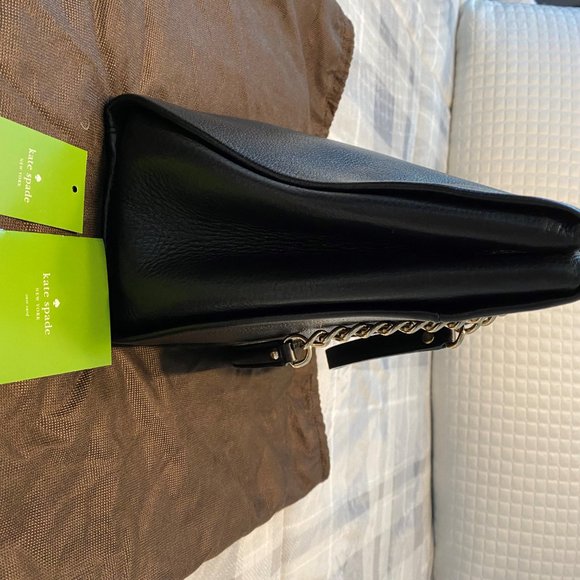 Kate Spade Black Tote with Gold Chain Strap. - Picture 3 of 4